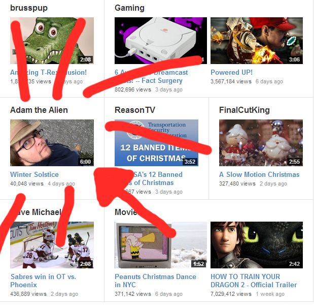 2013-12-26 Winter Solstice on What's Popular on YouTube page