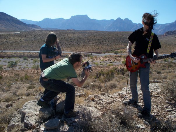 Adam W. Michaels, Adam J. Manley, and Dr. Noise film a music video out in the desert outside Las Vegas.
